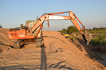 Work Under Construction After Flood