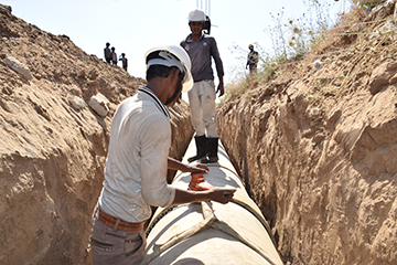 Work Under Construction After Flood