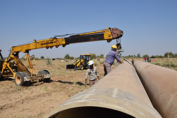 Work Under Construction After Flood