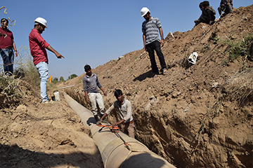Work Under Construction After Flood